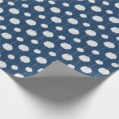 Navy Blue Cheerleader Pom Pom Pattern Cadeaupapier (Hoek)