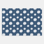 Navy Blue Cheerleader Pom Pom Pattern Inpakpapier Vel (Voorkant 3)