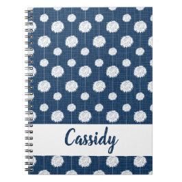 Navy Blue Cheerleader Pom Pom Pattern Notitieboek