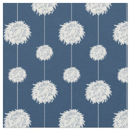 Navy Blue Cheerleader Pom Pom Pattern Stof