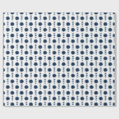 Navy Blue Cheerleader Pom Poms & Hearts Pattern Cadeaupapier (Vlak)