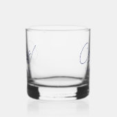Navy Blue Cheers gepersonaliseerde bruiloft Whisky Glas (Links)