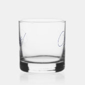Navy Blue Cheers gepersonaliseerde bruiloft Whisky Glas (Rechts)