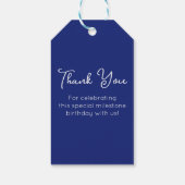 Navy Blue Cheers naar 75 jaar 75ste verjaardag Cadeaulabel (Achterkant)