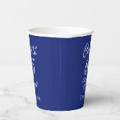 Navy Blue Cheers tot 65 jaar 65e verjaardag Papieren Bekers (Rechts)