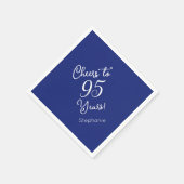 Navy Blue Cheers voor 95 jaar 95ste verjaardag Servet (Hoek)