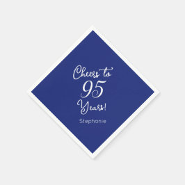 Navy Blue Cheers voor 95 jaar 95ste verjaardag Servet
