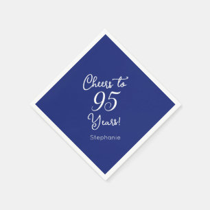 Navy Blue Cheers voor 95 jaar 95ste verjaardag Servet