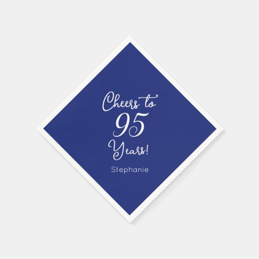 Navy Blue Cheers voor 95 jaar 95ste verjaardag Servet (Hoek)