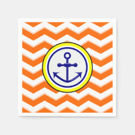 Navy Blue Chevron Anker Narrow Black Roundel Servet