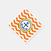 Navy Blue Chevron Anker Narrow Black Roundel Servet (Hoek)