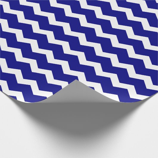 Navy blue chevron cadeaupapier (Hoek)