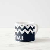 Navy Blue Chevron Espresso Kop (Voorkant rechts)