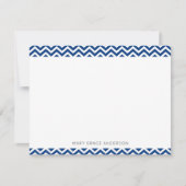 Navy Blue Chevron Modern Elegant Trendy Stylish Notitiekaartje (Voorkant)