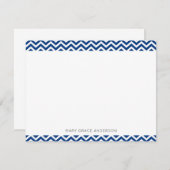 Navy Blue Chevron Modern Elegant Trendy Stylish Notitiekaartje (Voorkant / Achterkant)