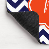 Navy Blue Chevron Monogram Muismat (Hoek)