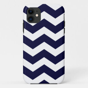 Navy Blue Chevron Pattern Hoesje Savvy iPhone 5 Ho