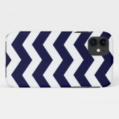 Navy Blue Chevron Pattern Hoesje Savvy iPhone 5 Ho (Achterkant (horizontaal))