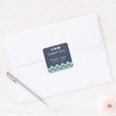 Navy Blue Chevron Pattern Love Dank je Sticker (Envelop)