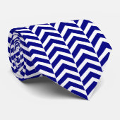 Navy Blue Chevron Pattern Stropdas (Opgerold)