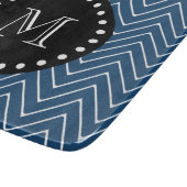 Navy Blue Chevron Pattern | Zwart monogram Snijplank (Hoek)