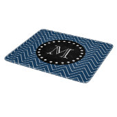 Navy Blue Chevron Pattern | Zwart monogram Snijplank (Hoek)