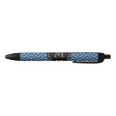 Navy Blue Chevron Pattern | Zwart monogram Zwarte Inkt Pen (Bodem)
