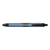 Navy Blue Chevron Pattern | Zwart monogram Zwarte Inkt Pen (Achterkant)