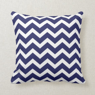 Navy Blue Chevron Pillow Kussen