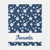 Navy Blue Chevron Volleyball Pattern Fleece Deken (Voorkant)