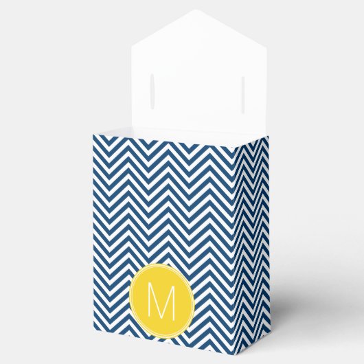 Navy Blue Chevrons - Weddenschap Bedankdoosjes (Geopend)