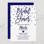 Navy Blue Chic Modern Script Vrijgezellenfeest Kaart (Voorkant / Achterkant)
