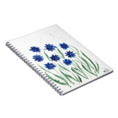 Navy blue chic rustige waterverf van wilde bloemen notitieboek (Rechterzijde)