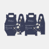 Navy Blue Chinoiserie Floral Wedding Dank u Bedankdoosjes (Uitgevouwen)