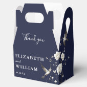 Navy Blue Chinoiserie Floral Wedding Dank u Bedankdoosjes (Geopend)