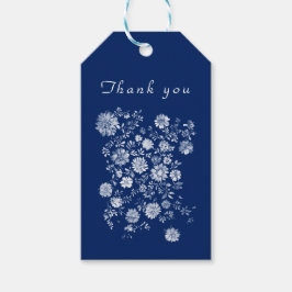Navy Blue Chinoiserie Floral Wedding Thank You Cadeaulabel