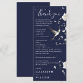 Navy Blue Chinoiserie Wedding Dank u kaart (Voorkant / Achterkant)