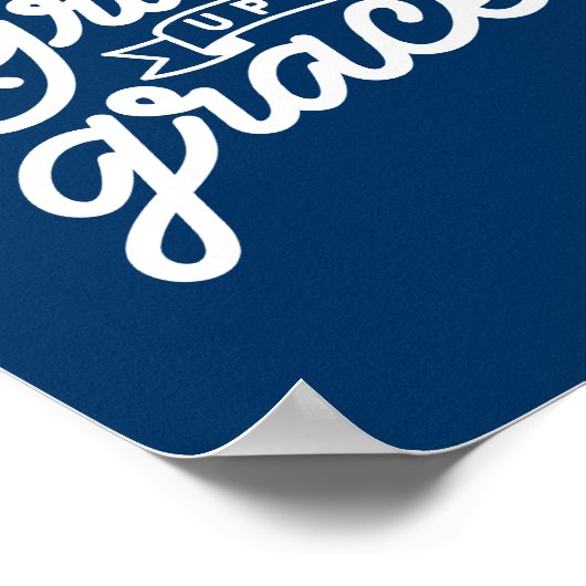 Navy Blue Christelijk Grace on Grace Poster (Hoek)