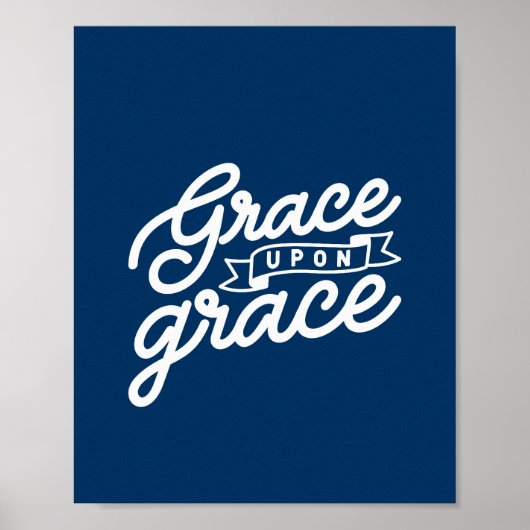 Navy Blue Christelijk Grace on Grace Poster (Voorkant)