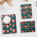 Navy Blue Christmas Crew Drie foto's op maat Inpakpapier Vel<br><div class="desc">Deze set van drie vellen blauw geschenk voor de marine zal vrienden en familie plezier doen als je het personaliseert met de foto's van je kinderen, ouders, vrienden of huisdieren, en de hele gekke gegoten personages in gekke, rode en groene, vakantie-petten (Santa en elf) en rendierouters. Elk blad van omslag...</div>