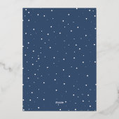 Navy Blue Christmas Holiday Luxury Real Folie Uitnodiging (Achterkant)