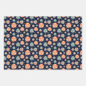 Navy Blue Christmas Snoep Pattern Inpakpapier Vel (Voorkant 2)