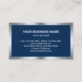 Navy Blue Chrome Auto Legering Wiel Rim Mechanic Visitekaartje (Achterkant)