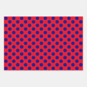 Navy Blue Circle geometrisch ontwerp op rood Inpakpapier Vel (Voorkant)