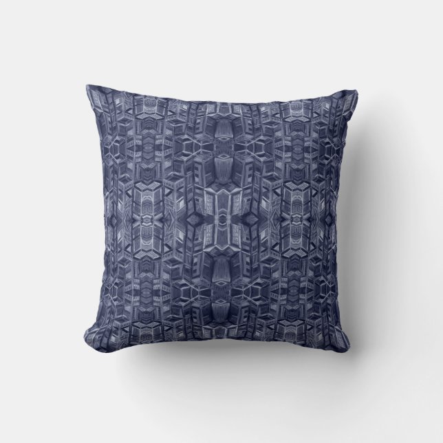 Navy Blue City Pattern Pillow Kussen (Voorkant)