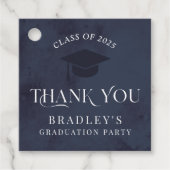 Navy Blue Class of 2025 Modern Graduation Party Bedankjes Labels (Voorkant)