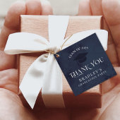 Navy Blue Class of 2025 Modern Graduation Party Bedankjes Labels