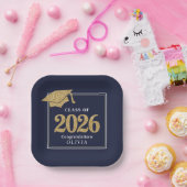 Navy Blue Class Of 2026 Papieren Bordje (Feest)