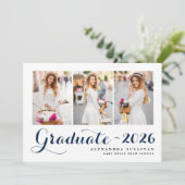 Navy Blue Class van 2025 Fotocollage Afstuderen Kaart (Staand voorkant)