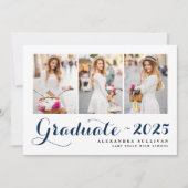 Navy Blue Class van 2025 Fotocollage Afstuderen Kaart (Voorkant)